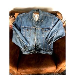 Levis Strauss Signature Men's 2XL Button Down Blue Denim Trucker Jacket
